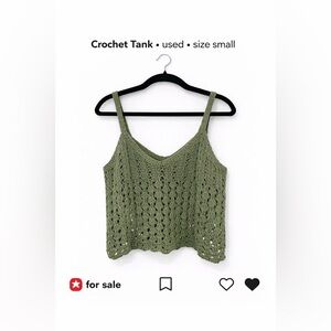 Streetwear Society Olive Green Crochet Tank Top